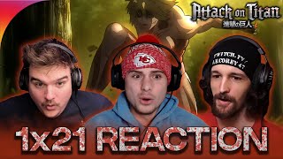 Attack On Titan 1x21 Reaction quotCrushing Blow The 57th Exterior Scouting Mission Part 5quot [upl. by Ylrebme]