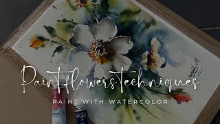 Flowers watercolor painting stepbystep [upl. by Areyk]