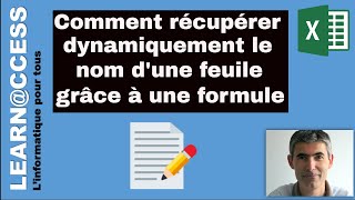 Excel  Comment afficher le nom dune feuille dynamiquement avec une formule [upl. by Onaicul]