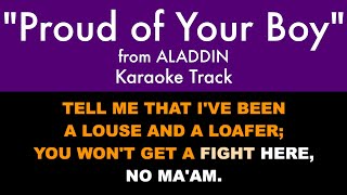 quotProud of Your Boyquot from Aladdin  Karaoke Track with Lyrics on Screen [upl. by Htbazile]