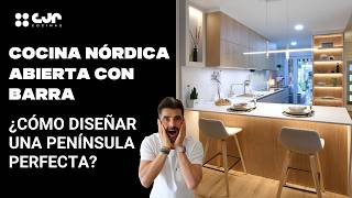 Cocina NORDICA cashmere y madera con BARRA ABIERTA al salon Cocinas CJR [upl. by Tare559]