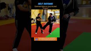 Comment faire un coup de pied Dragon Ura Mawashi Geri en Self défense Combat de rue Shorts [upl. by Evette]