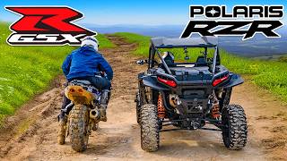 Offroad Super Bike v Polaris RZR DRAG RACE [upl. by Salokkin]