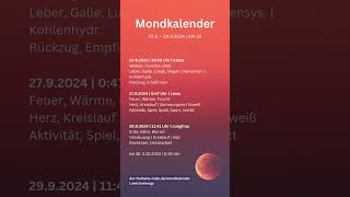 Mondkalender KW39 2024 mondkalender [upl. by Boehike]