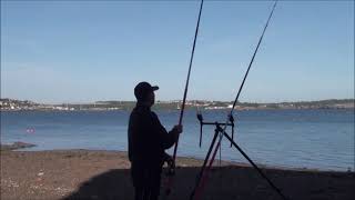 Estuary shore angling Pendulum casting distance trial in Pembrokeshire West Wales [upl. by Ober695]