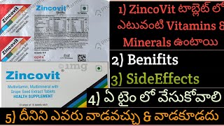 ZincoVit Tablet Benifitsuses in telugu  Zinc tablet SideEffects  Zinc rich foods [upl. by Atiuqcaj135]