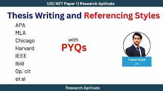 216  Thesis Writing and Referencing Styles Research Aptitude  UGC NET Paper 1 [upl. by Aneehsor268]