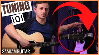 How To Tune A Guitar With a Clip on Tuner 👍 For Beginners [upl. by Annaiviv26]