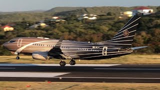 AirX Charters Boeing 737700BBJ 9HELF Landing in Antigua🇦🇬  British Airways B777 from SKB [upl. by Laverne719]