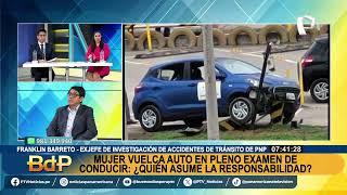 Mujer vuelca vehículo en pleno examen de manejo ¿Quién asume la responsabilidad🚗 [upl. by Musihc]