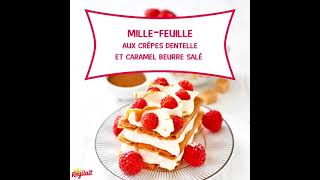 Millefeuille aux crêpes dentelle et caramel beurre salé [upl. by Trelu876]