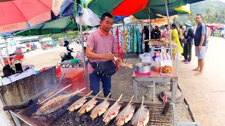 Best Seafood at Crab Market Kep City  Seahorse in Kampot Province Cambodia Street Food Tour [upl. by Anaeli]