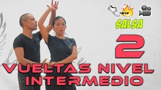 SALSA  Tutorial Vueltas y Figuras Nivel Intermedio 2 Paso a Paso con MAYIMBE  Dance On Fire 👟🔥 [upl. by Cullie]