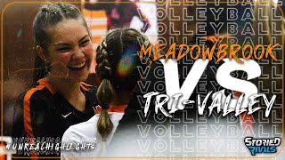 HIGH SCHOOL VOLLEYBALL  Meadowbrook vs TriValley  HIGHLIGHT [upl. by Elledoj]