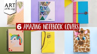 6 Amazing Notebook Covers  DIY Notebook Designs  How to make a notebook cover [upl. by Macfarlane156]