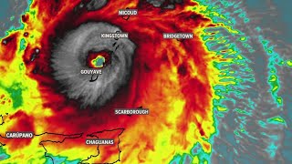 Hurricane Beryl gets a new eye and strengthens [upl. by Anelah]