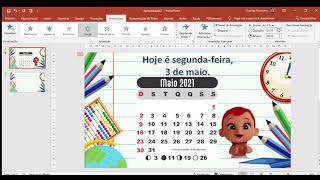 Como criar um Calendário do Dia personalizado no PowerPoint [upl. by Ellenrahc387]