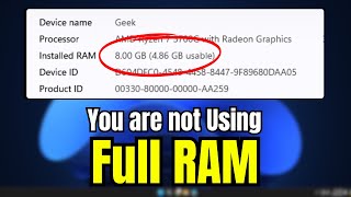 FIX quotAll RAM Not Fully Usablequot in Windows 1011  3 Best FIX [upl. by Neyuh]