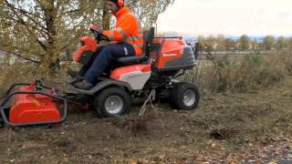 Husqvarna P 524 with flail mower in action [upl. by Bunting116]