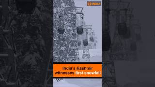 Indias Kashmir witnesses first snowfall [upl. by Erreipnaej522]