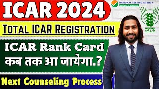 ICAR Rank Card 2024 Next StepAfter Registration  ICAR Counselling Process 2024  Total Candidates [upl. by Atteirneh]