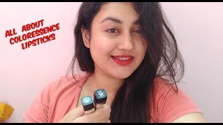 Coloressence Lipstick Review  Swatches My Collection [upl. by Adi]