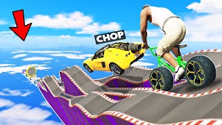 GTA 5 CHOP PERFORMED SUPER MEGA STUNTS IN MEGA RAMP [upl. by Nylrebmik]