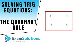 How to solve trigonometric equations using the Quadrant Rule [upl. by Reiners]