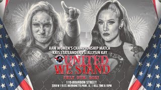 1080p Kris Statlander vs Allysin Kay  AAW Womens Championship  AAW Pro United We Stand 2021 [upl. by Yevad]