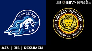 Resumen  Celaya vs Leones Negros  Jornada 15  Apertura 2023  Liga BBVA Expansión MX [upl. by Adnicul]