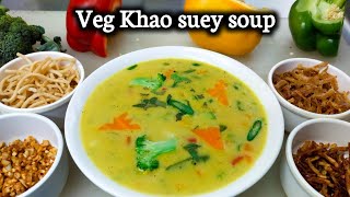 Veg khao suey Recipe  khao soi desi style  coconut milk soup  Veg khao se  Chef Ashok [upl. by Llerraj]