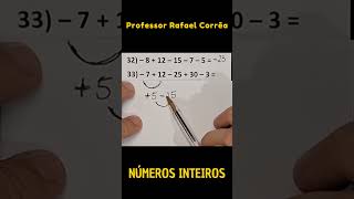 Negativos e positivos como não errar na soma matemática somas subtrações numerosinteiros [upl. by Ahsiekan]