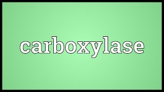 Carboxylase Meaning [upl. by Uhej]