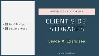 Localstorage And Sessionstorage In JavaScript  Session Storage vs Local Storage [upl. by Calbert]