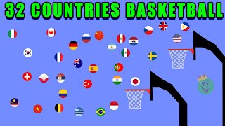 Basketball Marble Race with Countries in Algodoo \ Marble Race King [upl. by Leela839]