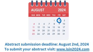 ISIN 2024 congress and education course Abstract submission deadline August 2nd [upl. by Eenobe]