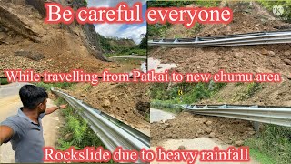 Rockslide new chumu area  Becareful everyone while travelling 240824 [upl. by Allie]