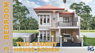 3 Bedroom Two Storey House Design 80 x 750 m with floor plan [upl. by Haldas]