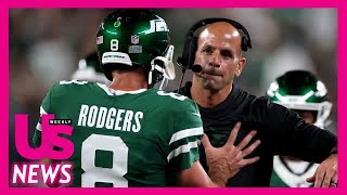 Aaron Rodgers Reveals the Truth Behind Awkward Push With Jets Coach [upl. by Iclehc7]