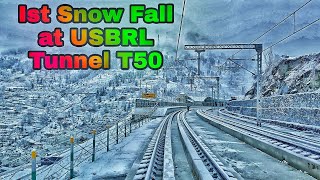 IST SNOW FALL AT T50 INDIAS LONGEST RAILWAY TUNNEL  USBRL RAILWAY PROJECT [upl. by Eimyaj]