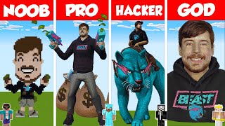 Minecraft MRBEAST STATUE HOUSE BUILD CHALLENGE  NOOB vs PRO vs HACKER vs GOD  Animation [upl. by Nealy]