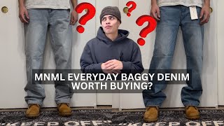 Mnml Baggy Everyday Denim Review amp Try on  BEST DENIM FOR 50 [upl. by Desma]