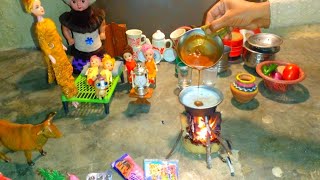 Miniture kitchen cooking  Miniture cooking recipe  Chuklet milke minifood [upl. by Drehcir]