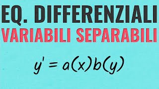 Equazioni Differenziali del Primo Ordine a Variabili Separabili [upl. by Duile]