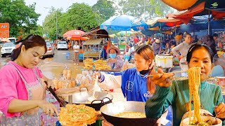 Amazing Best Street Food in Kampot Cambodia Crab Market  Beef Noodle Soup Durian Shrimp amp More [upl. by Rillings]