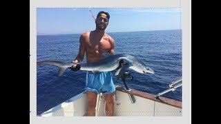 Peche et nage avec un requin a Marseille aout 2018 [upl. by Harold]