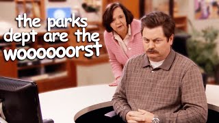 the parks department being bad at their jobs for 8 minutes 17 seconds  Parks amp Recreation [upl. by Urbannai]