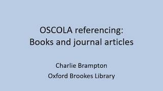 Referencing books and journal articles [upl. by Odel]