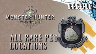 All Rare Pet Locations  Monster Hunter World  Part 1 [upl. by Malachi309]