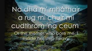 Mairead Nan Cuiread  Scottish Gaelic LYRICS  Translation [upl. by Kong]